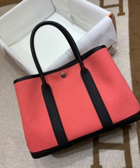 에르메스 가든파티30 립스틱 캔버스 블랙 네곤다